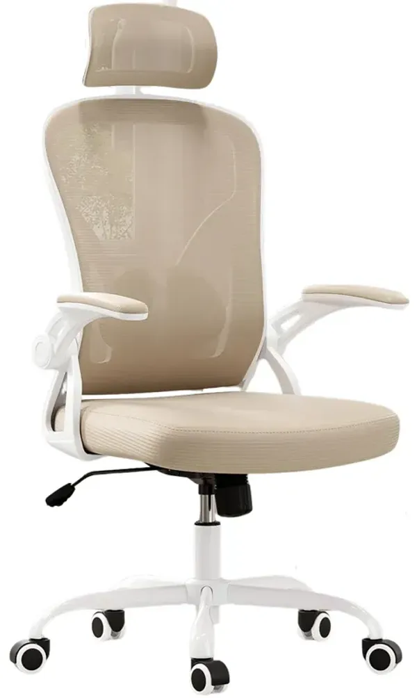 Farini Ergonomic Office Chair with Headrest - Khaki
