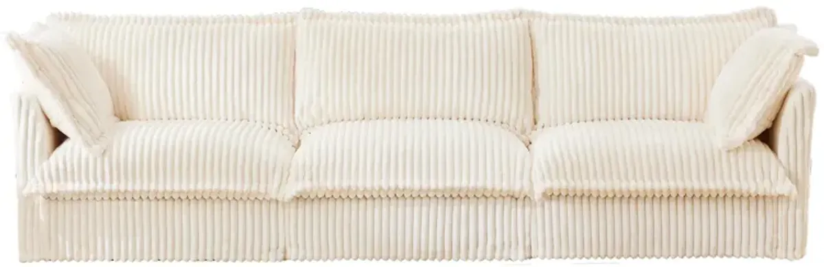 Pierce Slipcovered 3-Seater Corduroy Sofa with Suppleness Armrests