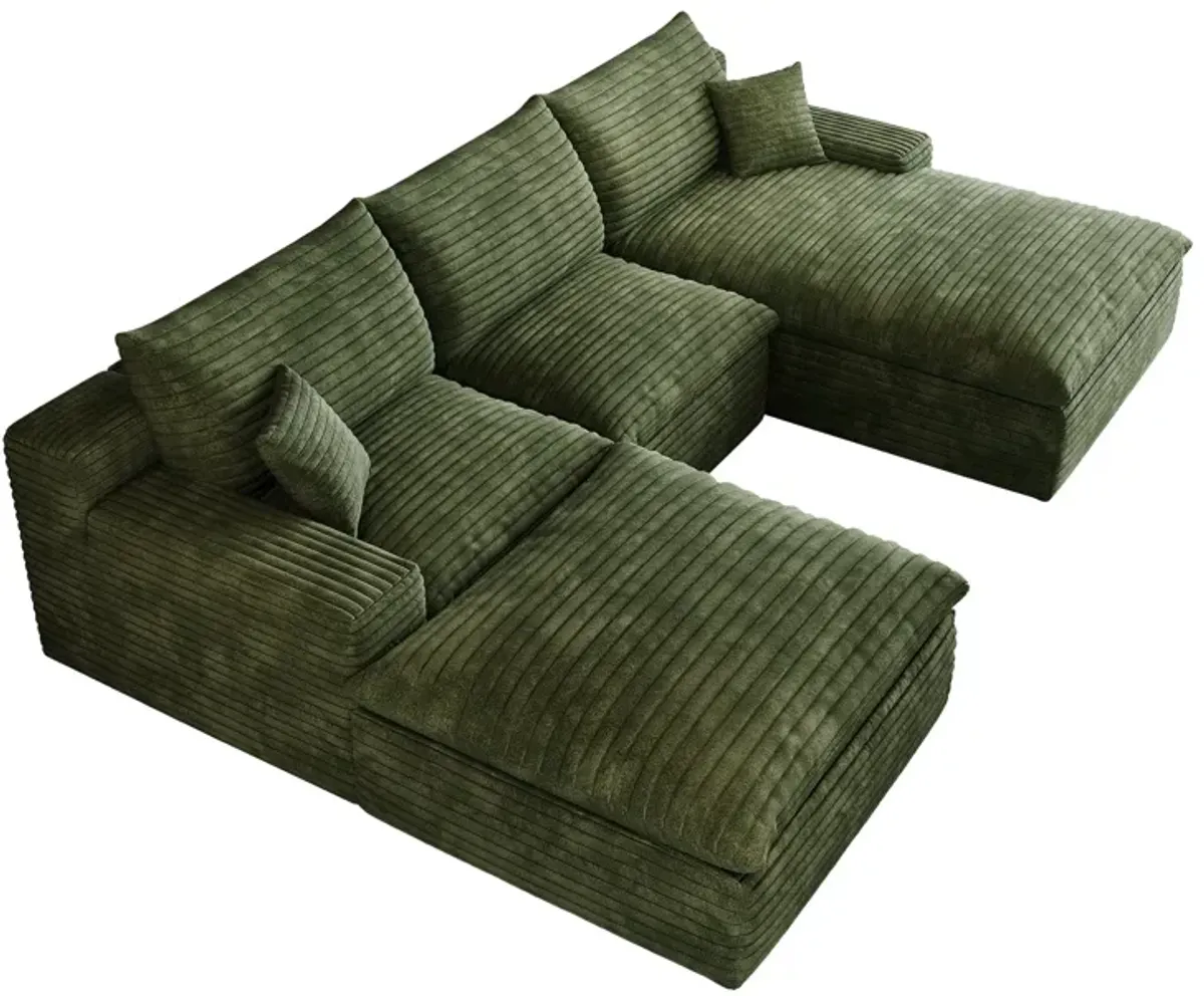 Dalia Green Corduroy Modular Sofa