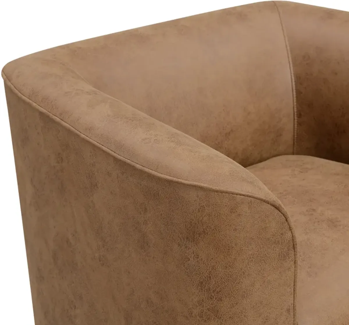 Gemma Brown Vegan Leather Swivel Accent Chair