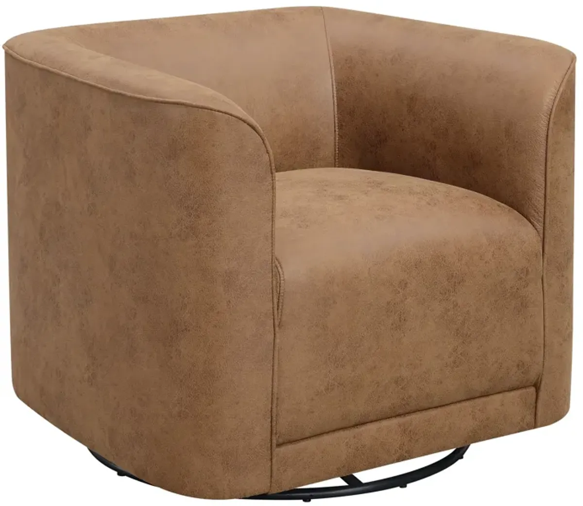 Gemma Brown Vegan Leather Swivel Accent Chair