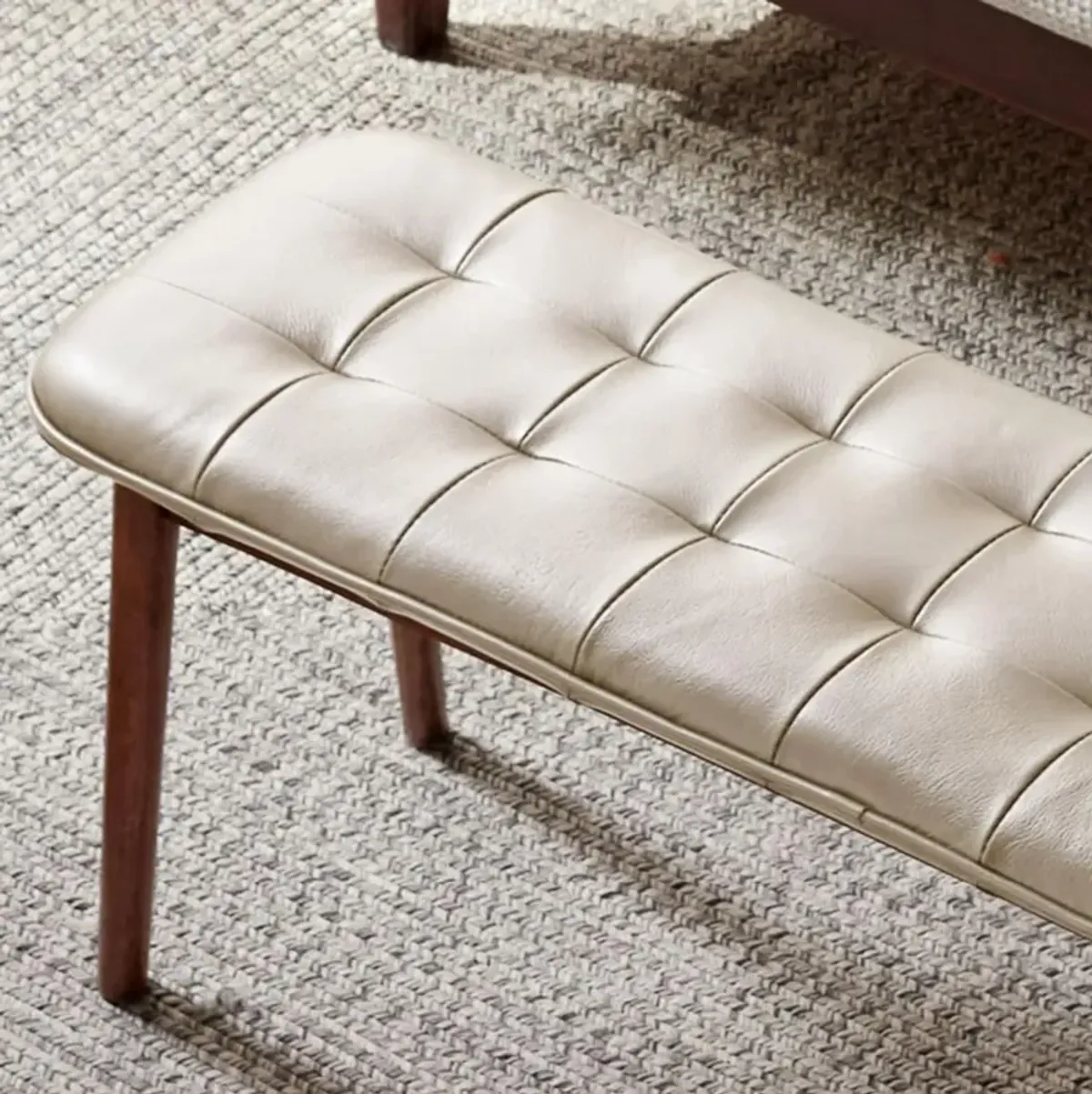 Burrow Natural Oak Wood Bench