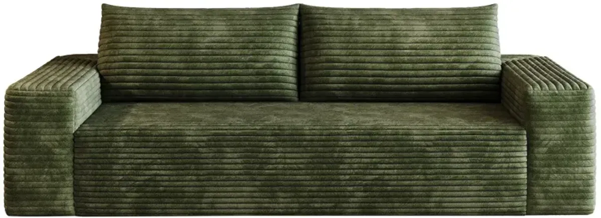 Meyer Green Corduroy Fabric Sofa