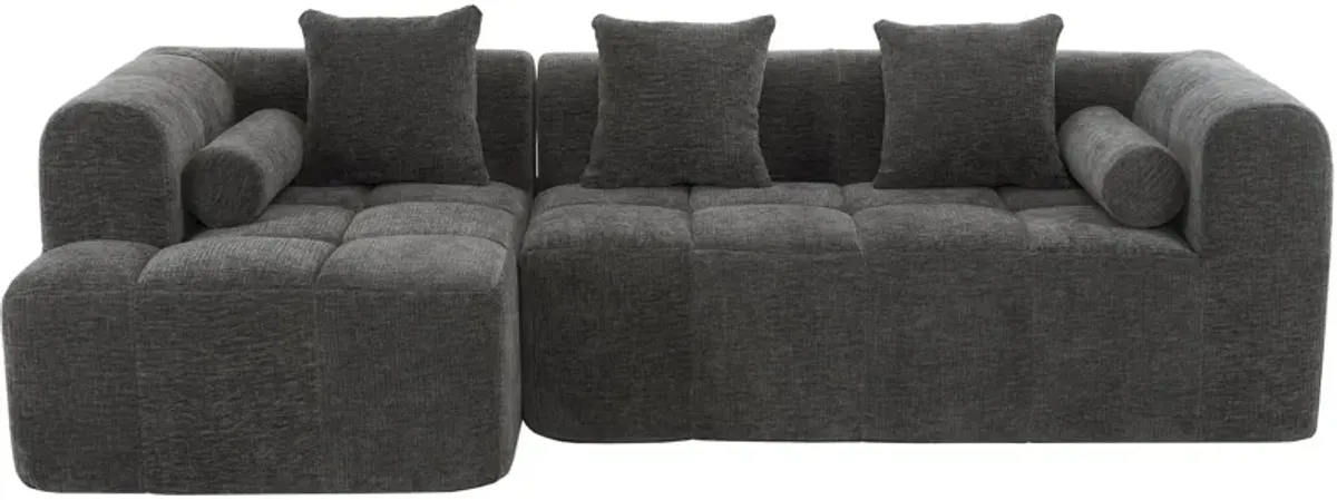 Haworth Modern Grey Chenille Modular Sectional Sofa