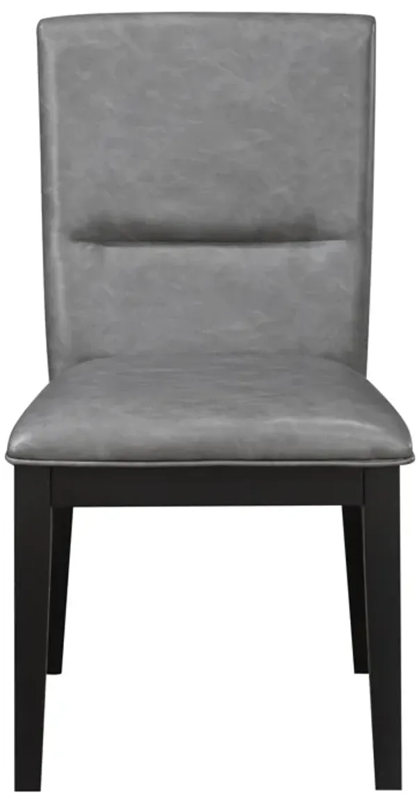 Amy Grey Faux Leather Side Chair - Set of 2