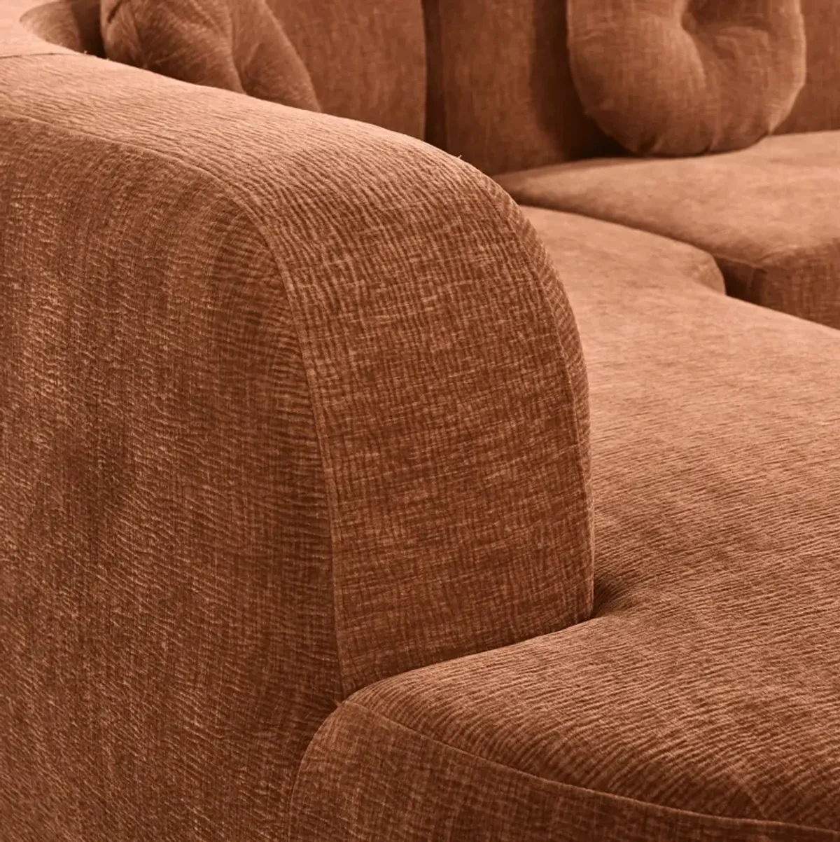 Mirod 122'' Extra Large Burnt Orange Chenille Sectional Sofa