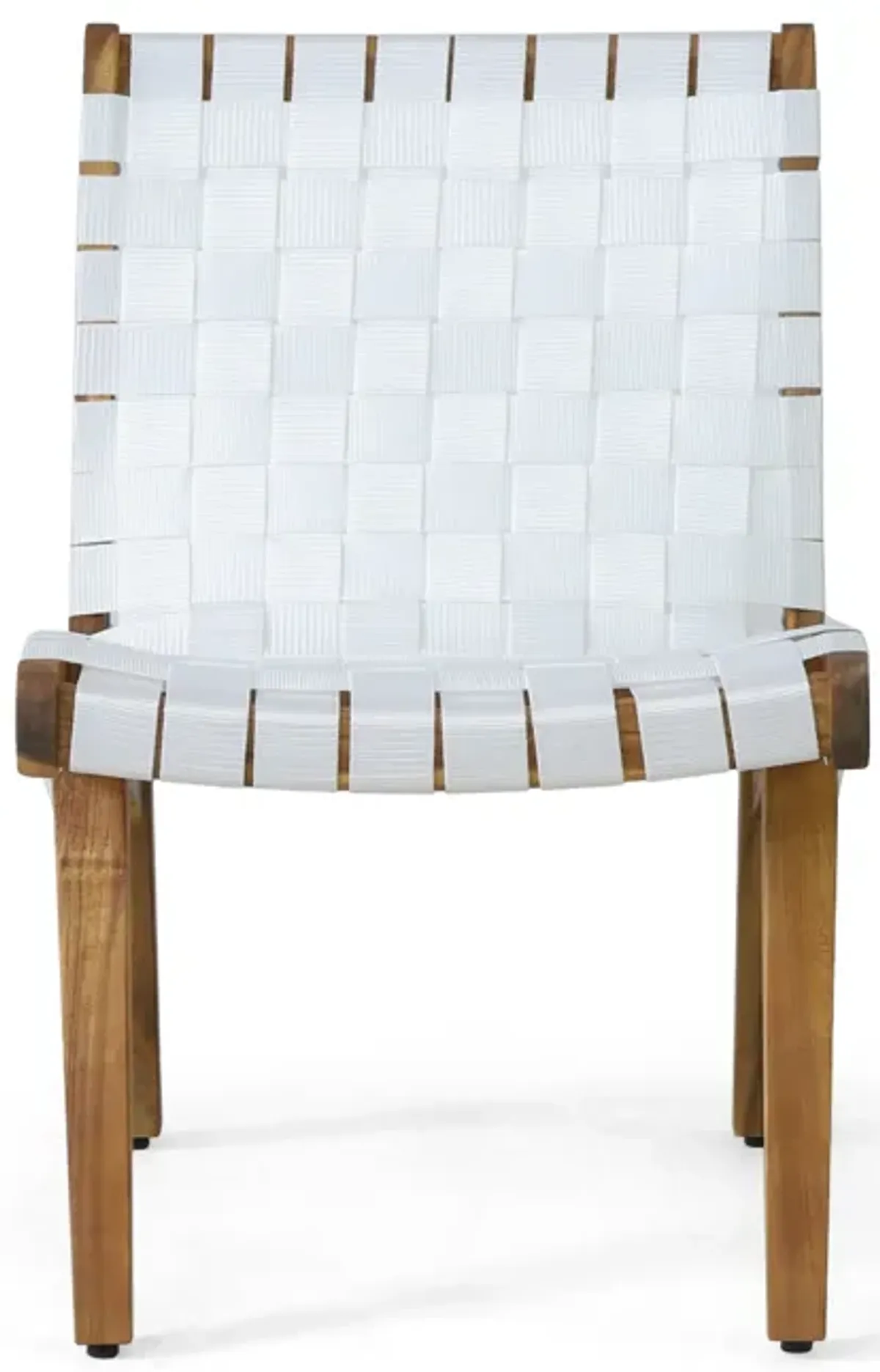 Chablo Transitional Lounge Chair Set with Rope Weave in White Acacia Wood