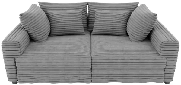 Mimosa 102.4" Plush Grey Corduroy 4-Seat Sofa