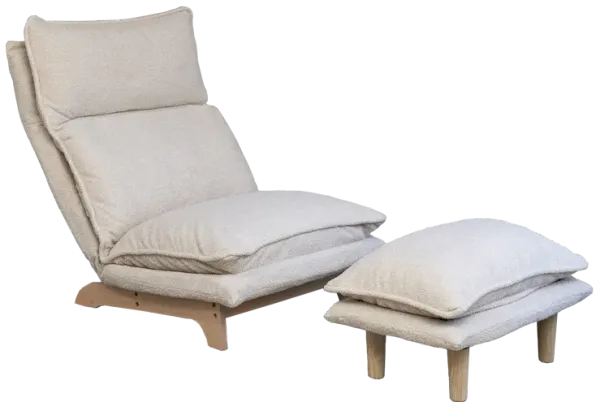 Sadem Foldable Metal Frame - Beige Reclining Single Lounge Chair