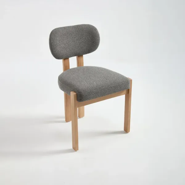 Durma Wooden Chenille Upholstered Dining Chairs - Set of 2
