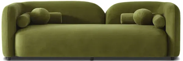 Bodrum Olive Green Velvet Curved Sofa