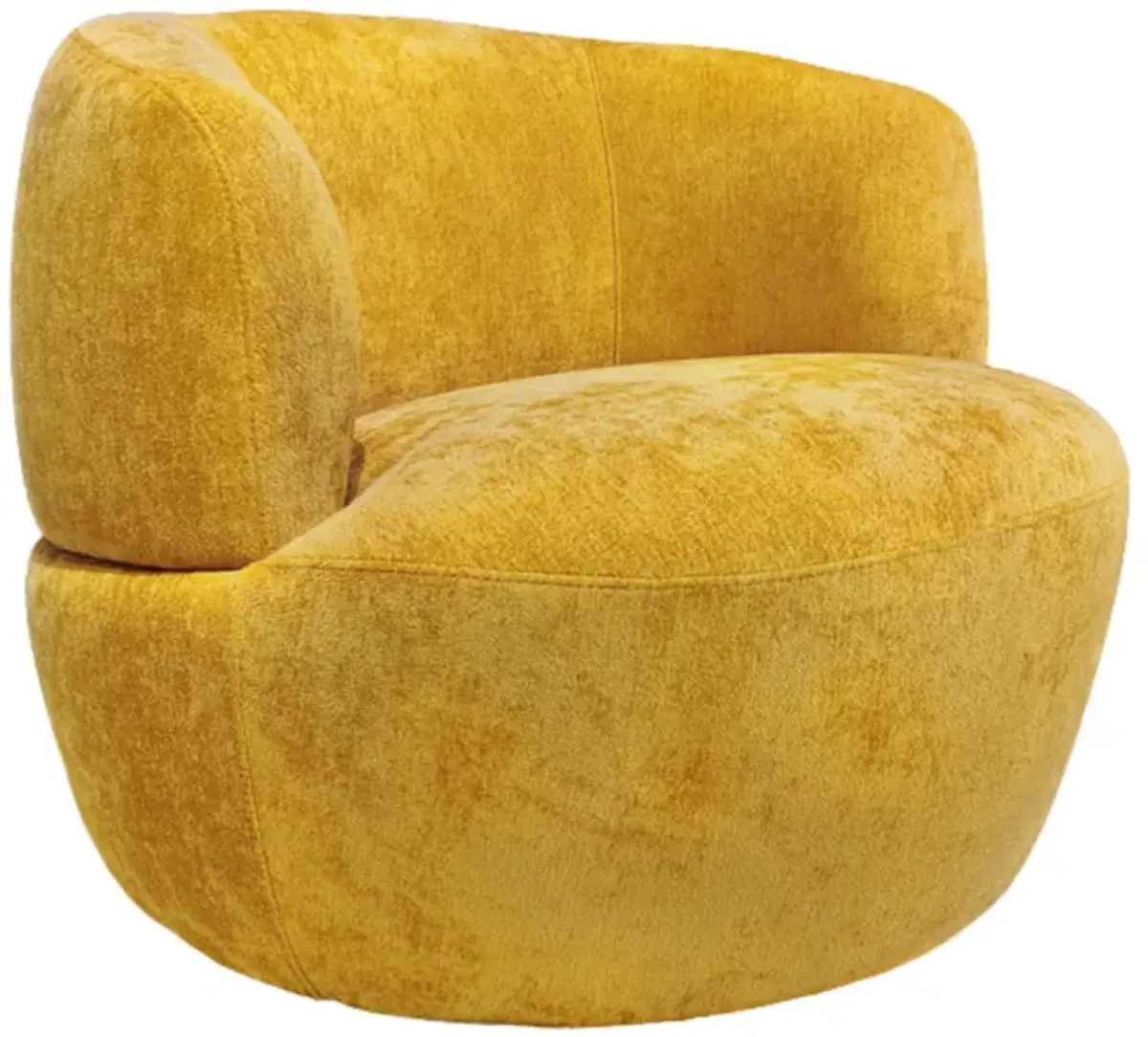 Lemon Gold Chenille Swivel Chair