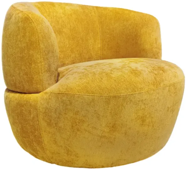 Lemon Gold Chenille Swivel Chair