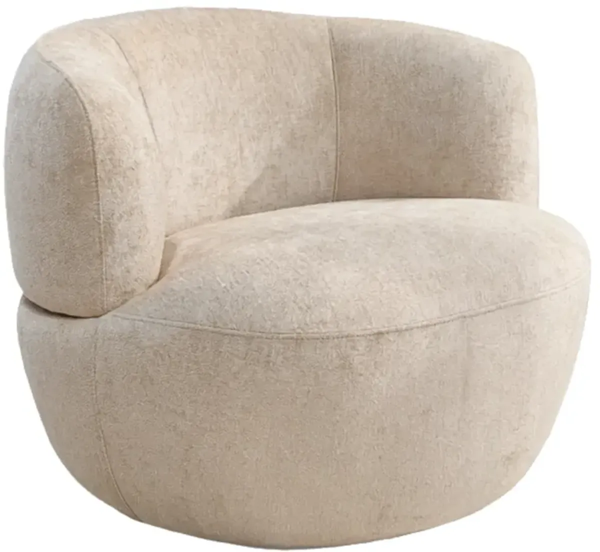 Lemon Sand Chenille Swivel Chair