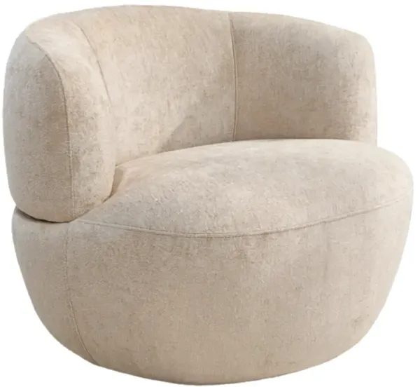 Lemon Sand Chenille Swivel Chair