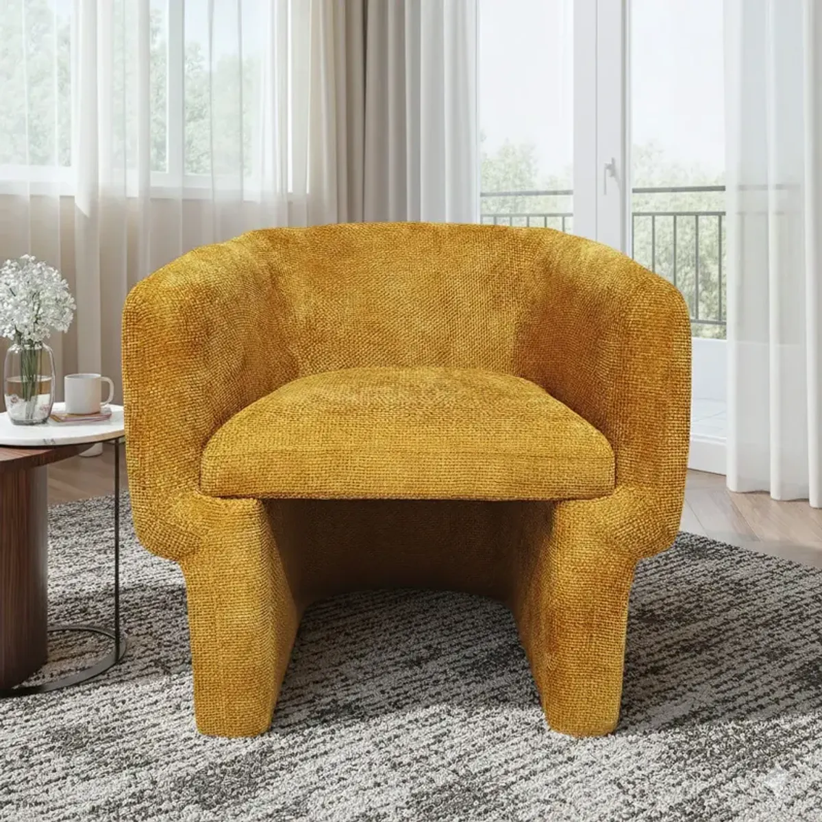 Lancaster Gold Chenille Lounge Chair