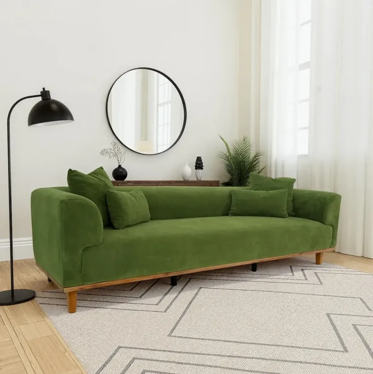 Tampa Green Velvet Sofa