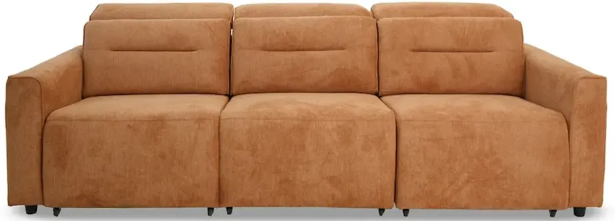 Archie Burnt Orange Fabric Power Slider Sofa