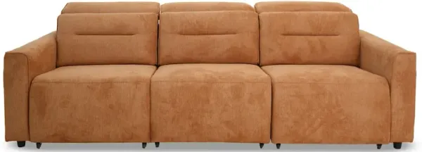 Archie Burnt Orange Fabric Power Slider Sofa
