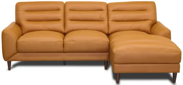 Barton Tan Leather Right Facing Sectional Sofa