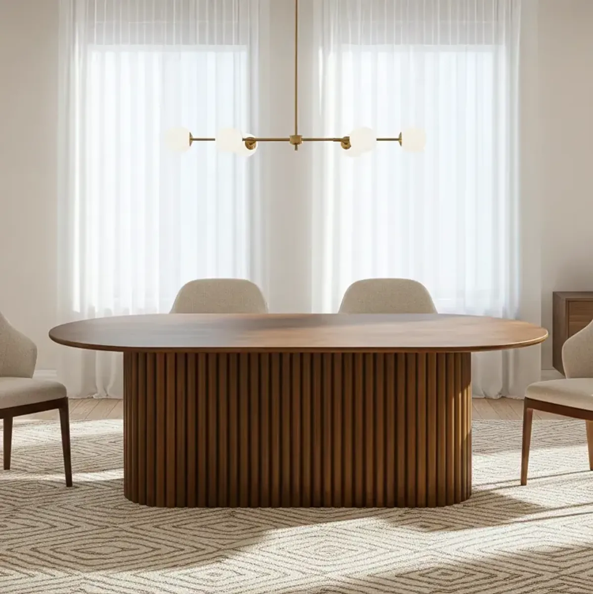 Ariel Walnut Oval Dining Table