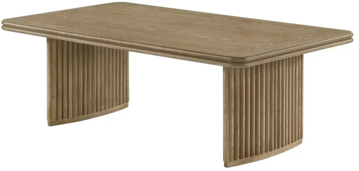 Adina Rectangular Wood Coffee Table Distressed Light Brown