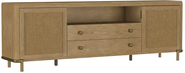 Arini Rattan Cane 2-door TV Stand Media Console Sand Wash