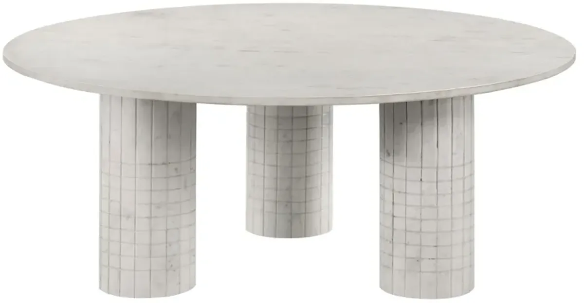 Astoria Round Genuine Marble Coffee Table White