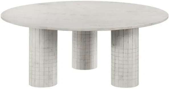 Astoria Round Genuine Marble Coffee Table White