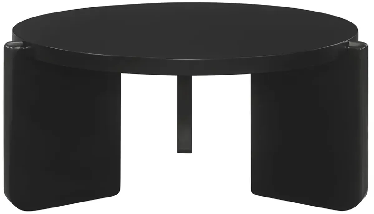 Cordova Round Solid Wood Coffee Table Black