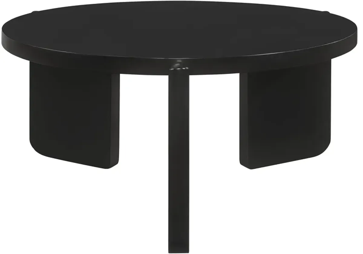 Cordova Round Solid Wood Coffee Table Black