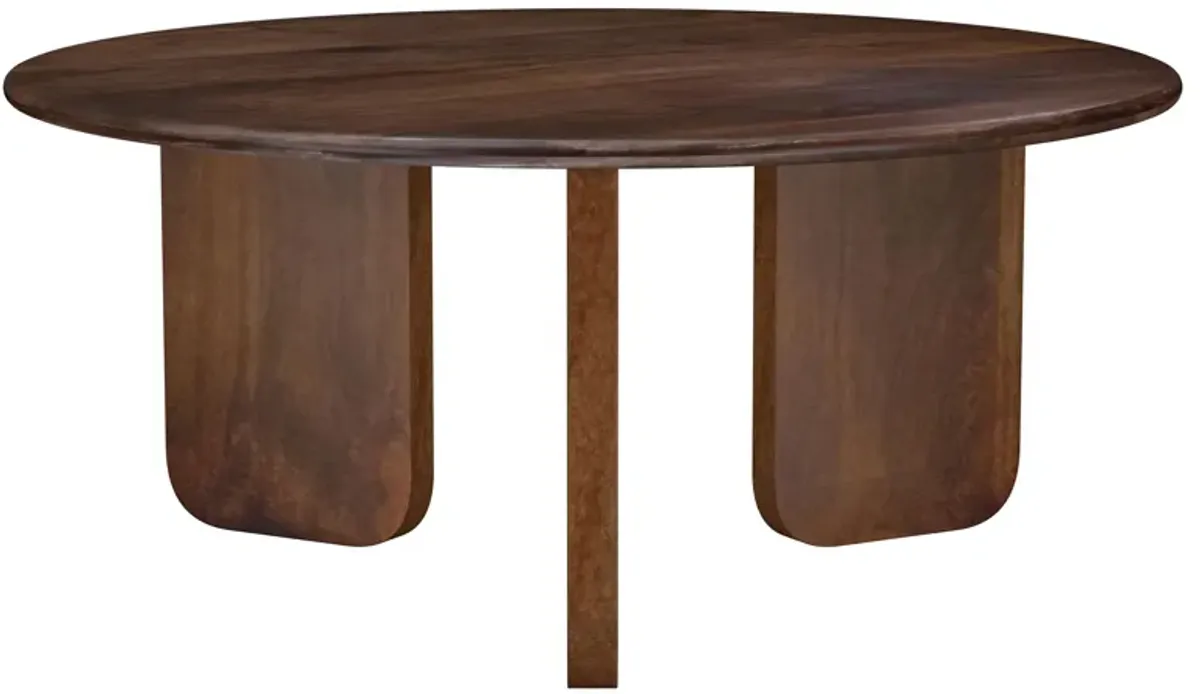 Dale Round Solid Mango Wood Coffee Table Brown