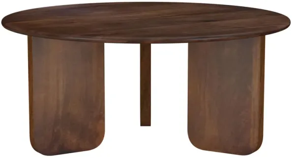 Dale Round Solid Mango Wood Coffee Table Brown