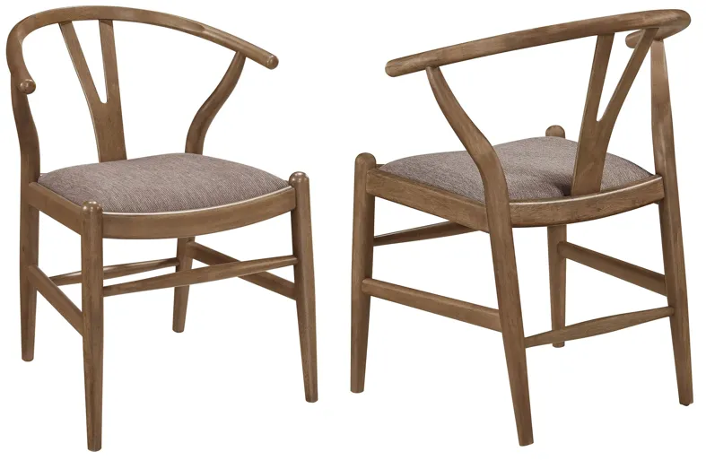Dinah Wood Wishbone Dining Side Chair Walnut (Set of 2)