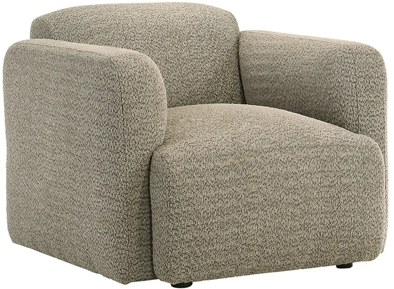Dorset Brown Fabric Upholstered Round Track Arm Accent Chair