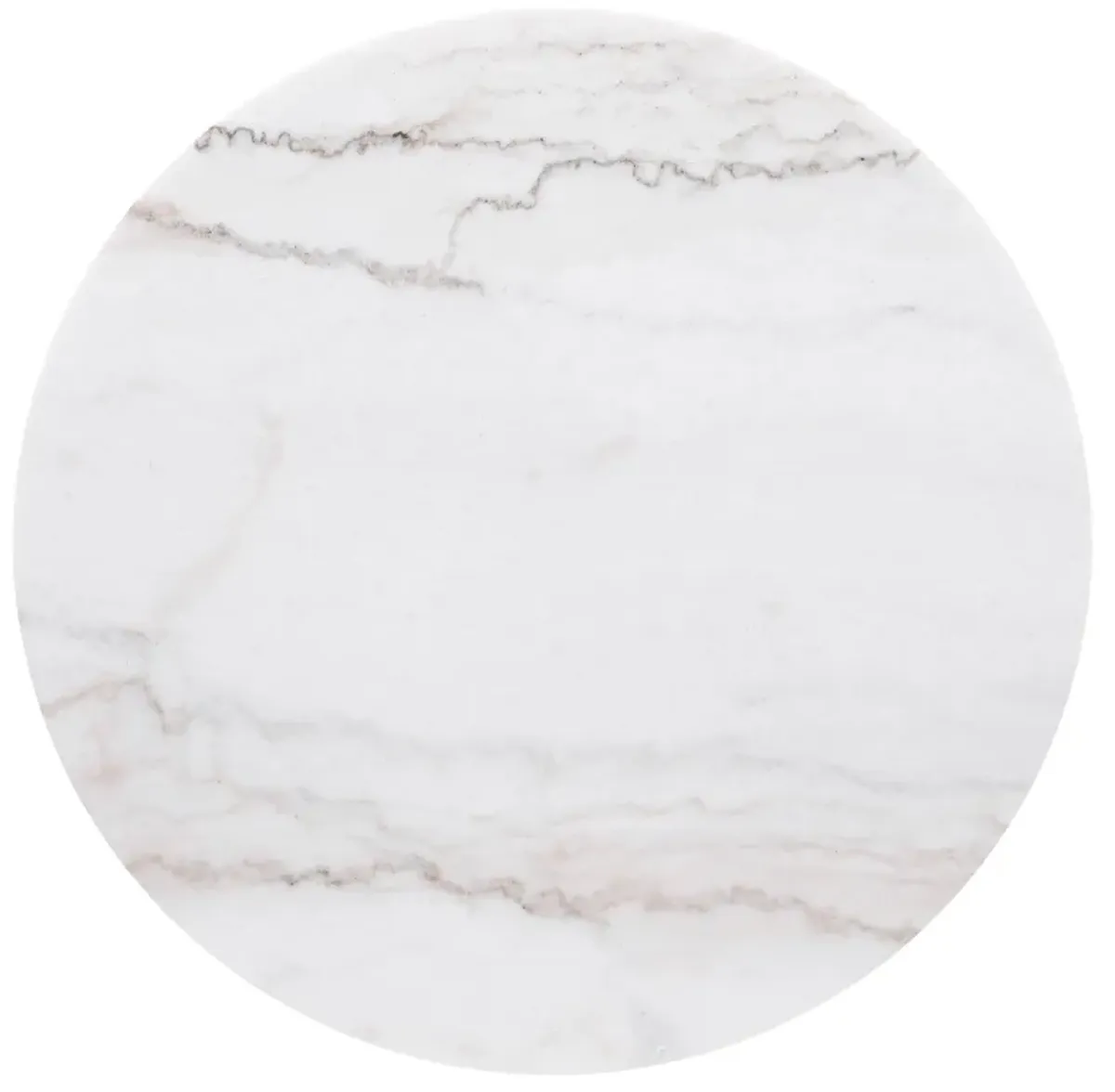 Jason Round Marble Top Side End Table White and Charcoal