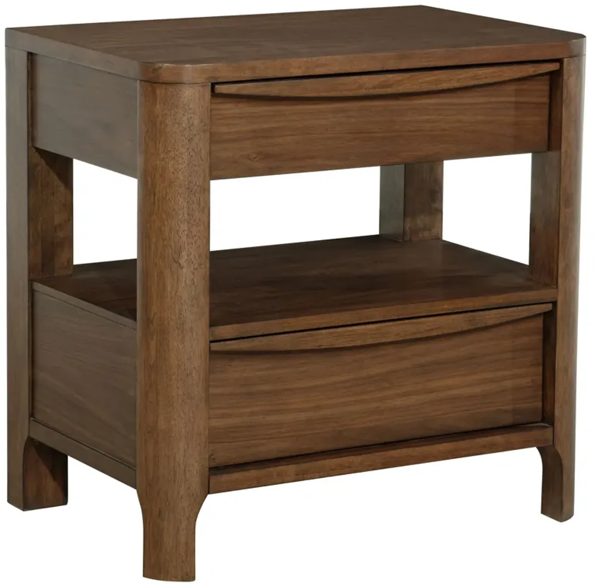 Maderia 2-drawer Nightstand Bedside Table Walnut