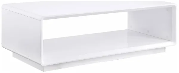 Paseo Rectangular Cocktail Coffee Table White High Gloss