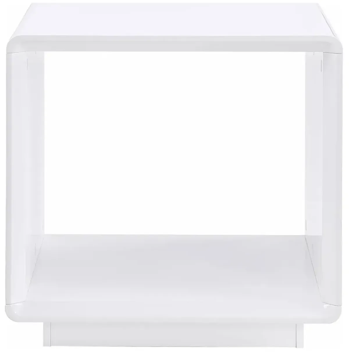 Paseo Square End Side Table White High Gloss
