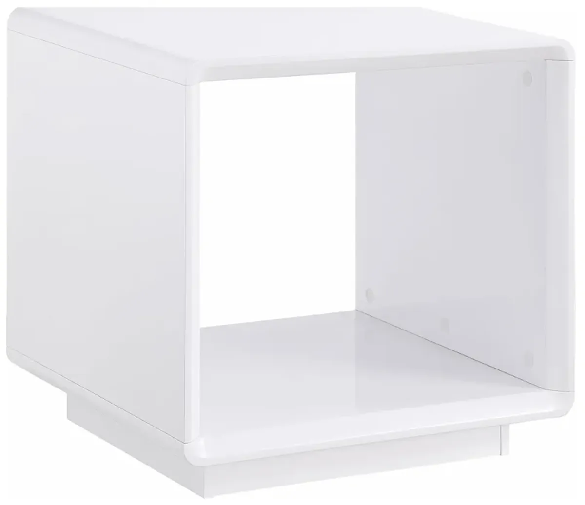 Paseo Square End Side Table White High Gloss