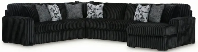 Midnight-Madness 4-Piece Sectional with Right Chaise