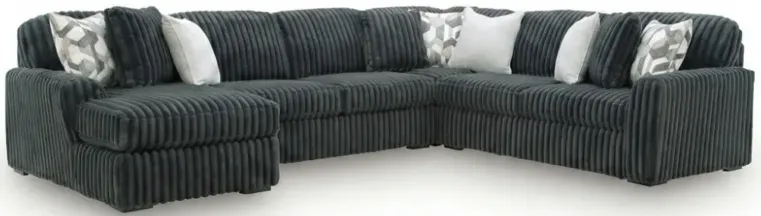 Midnight-Madness 4-Piece Sectional with Left Chaise - Blue