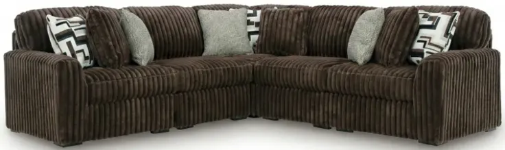 Midnight-Madness 5-Piece Sectional - Brown