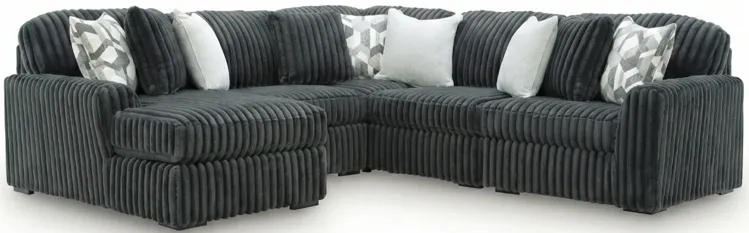 Midnight-Madness 5-Piece Sectional with Left Chaise - Blue