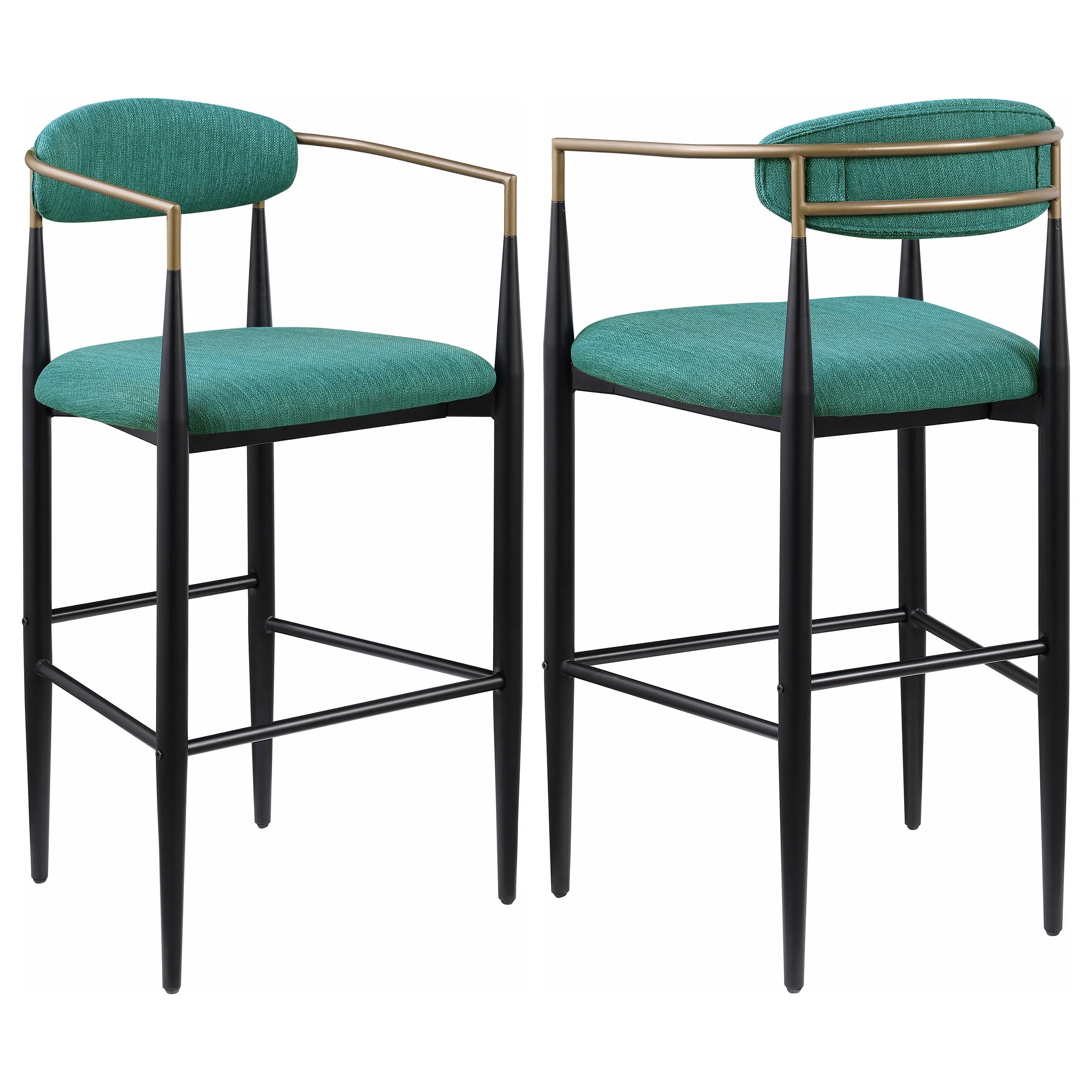 Tina Green Fabric Upholstered Bar Chair (Set of 2)