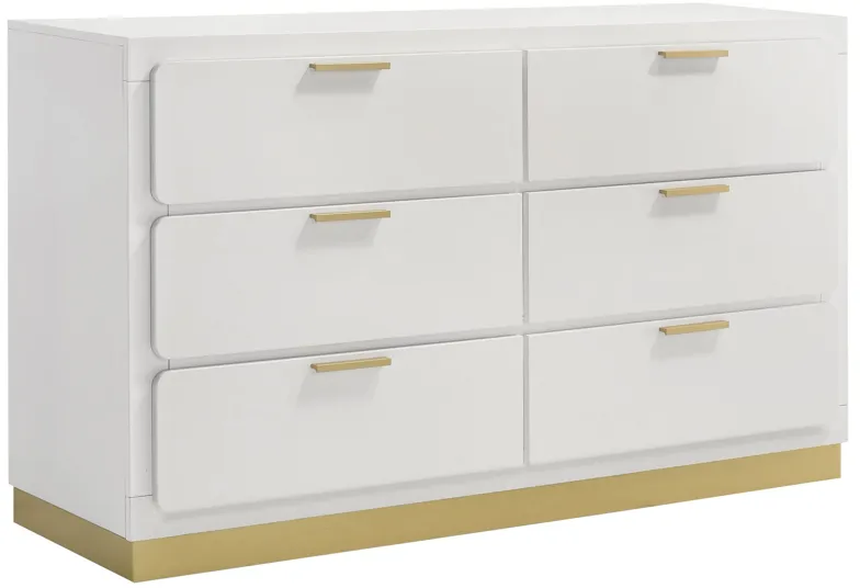 Caraway 6-drawer White Dresser