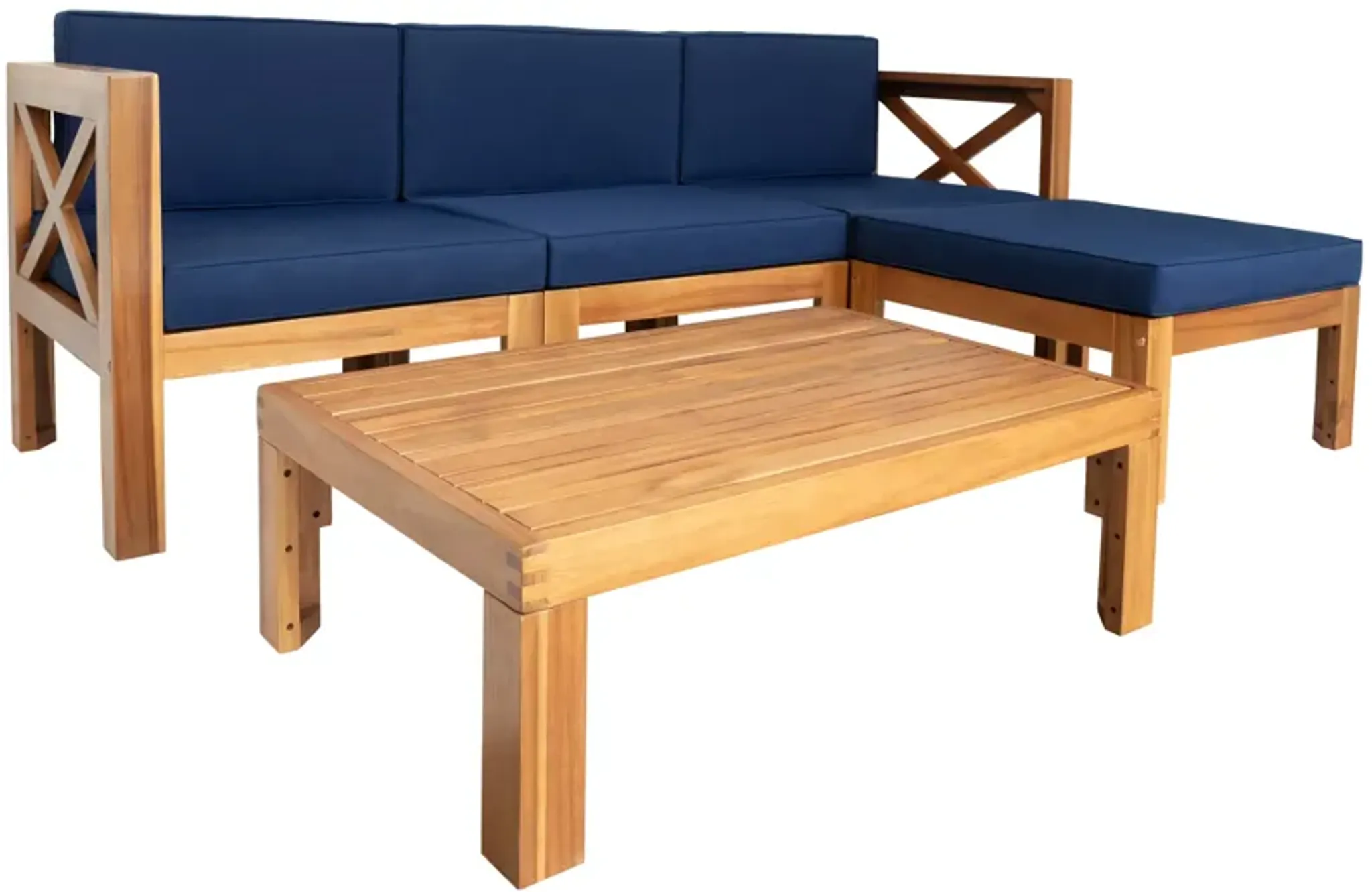 Topmax Outdoor Sectional Set Cushioned Seating Blue Mid In Mod ...