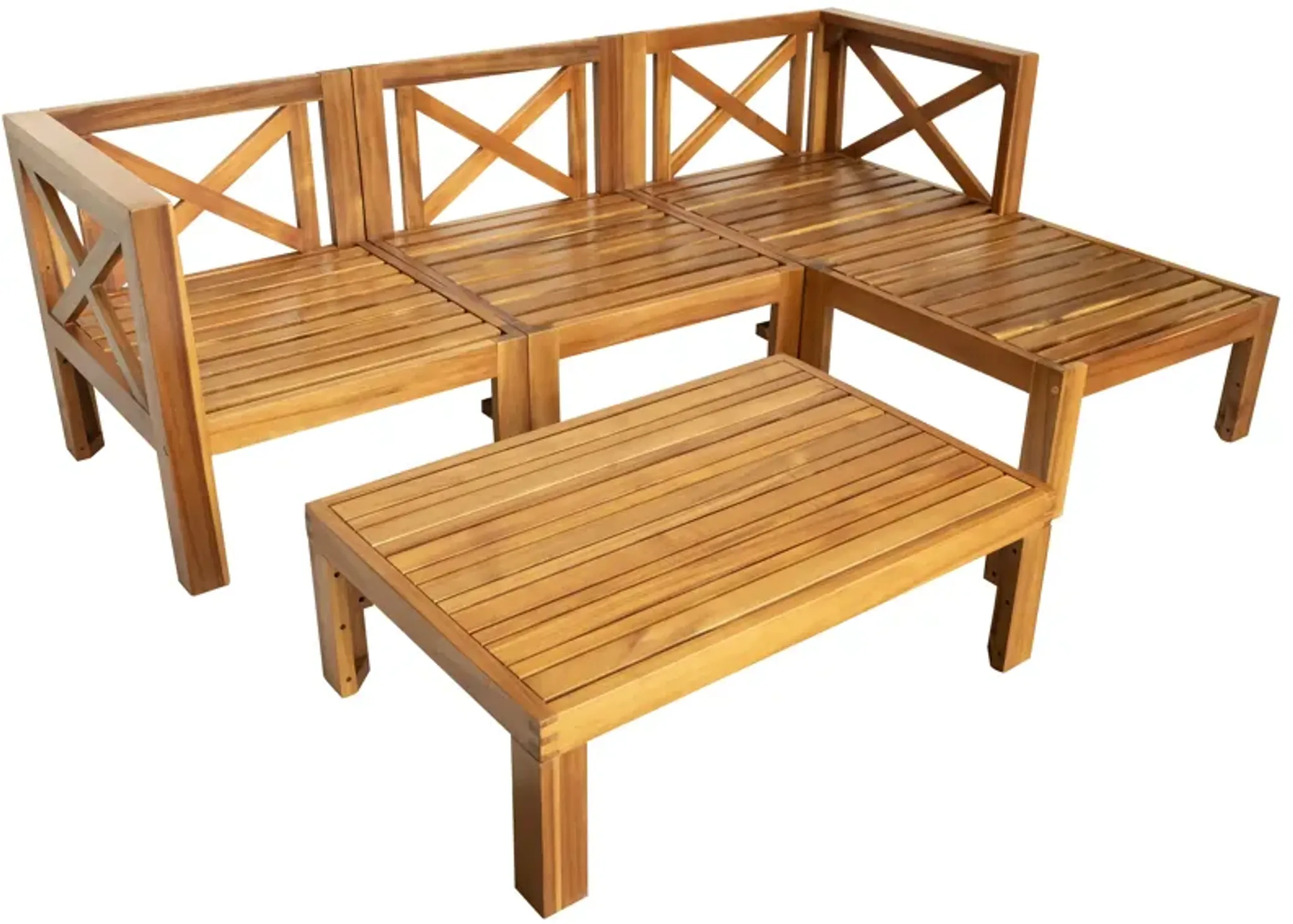 Topmax Outdoor Sectional Set Cushioned Seating Blue Mid In Mod ...