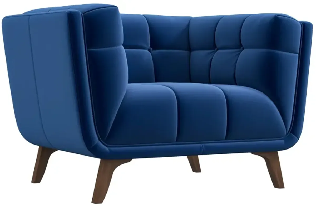 Kano Navy Blue Velvet Lounge Chair