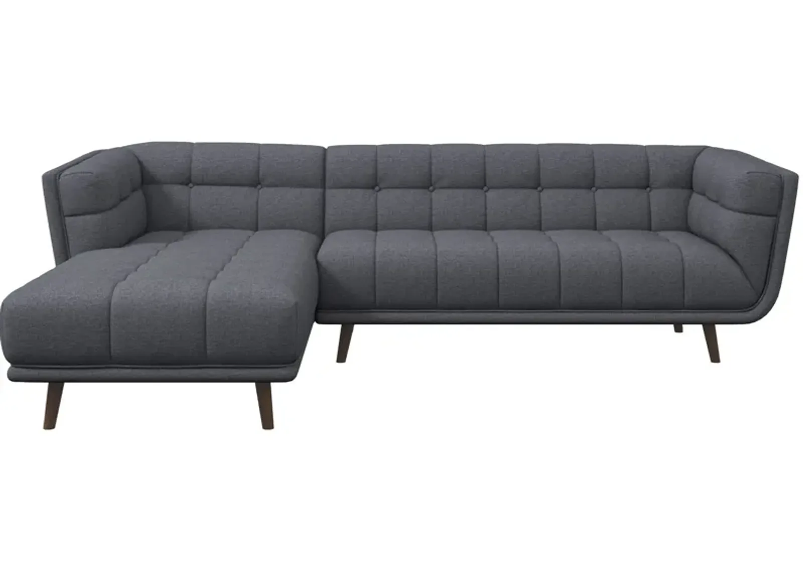 Kano Dark Gray Fabric Sectional Sofa Left Facing Chaise